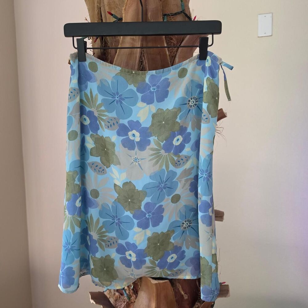 Y2k Old Navy Collection Sheer Blue Floral Skirt